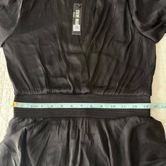 Steve Madden Black Tiered Long-Sleeve V-Neck Dress S - Picture 11 of 13